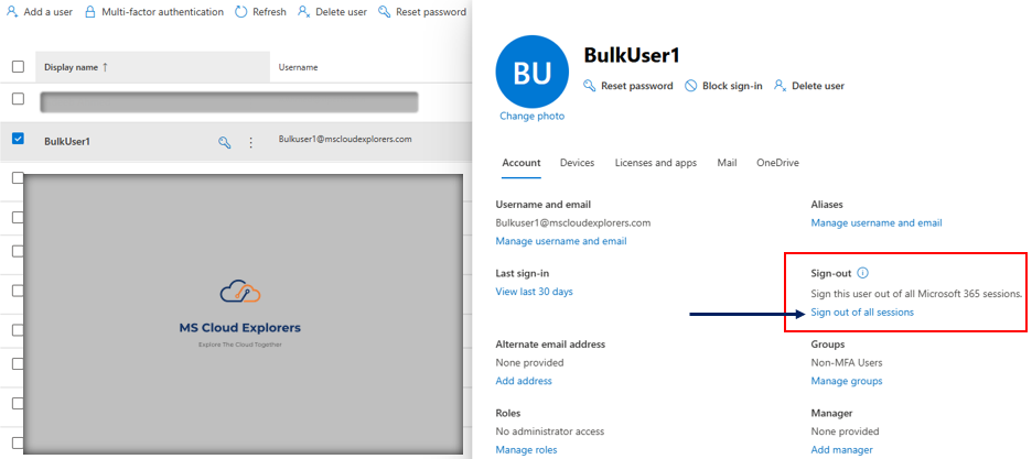 Office 365 Compromised Account - Sign-out sessions