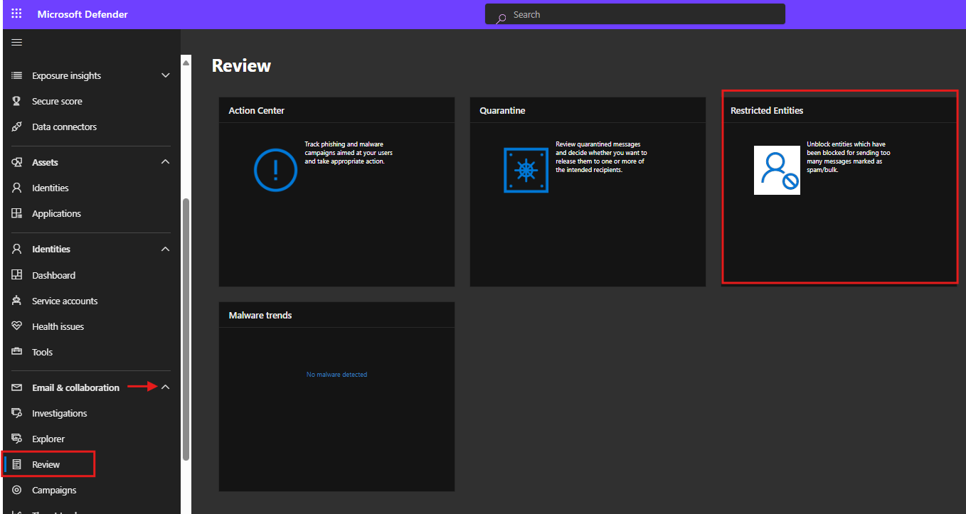 Unblock the office 365 compromised account