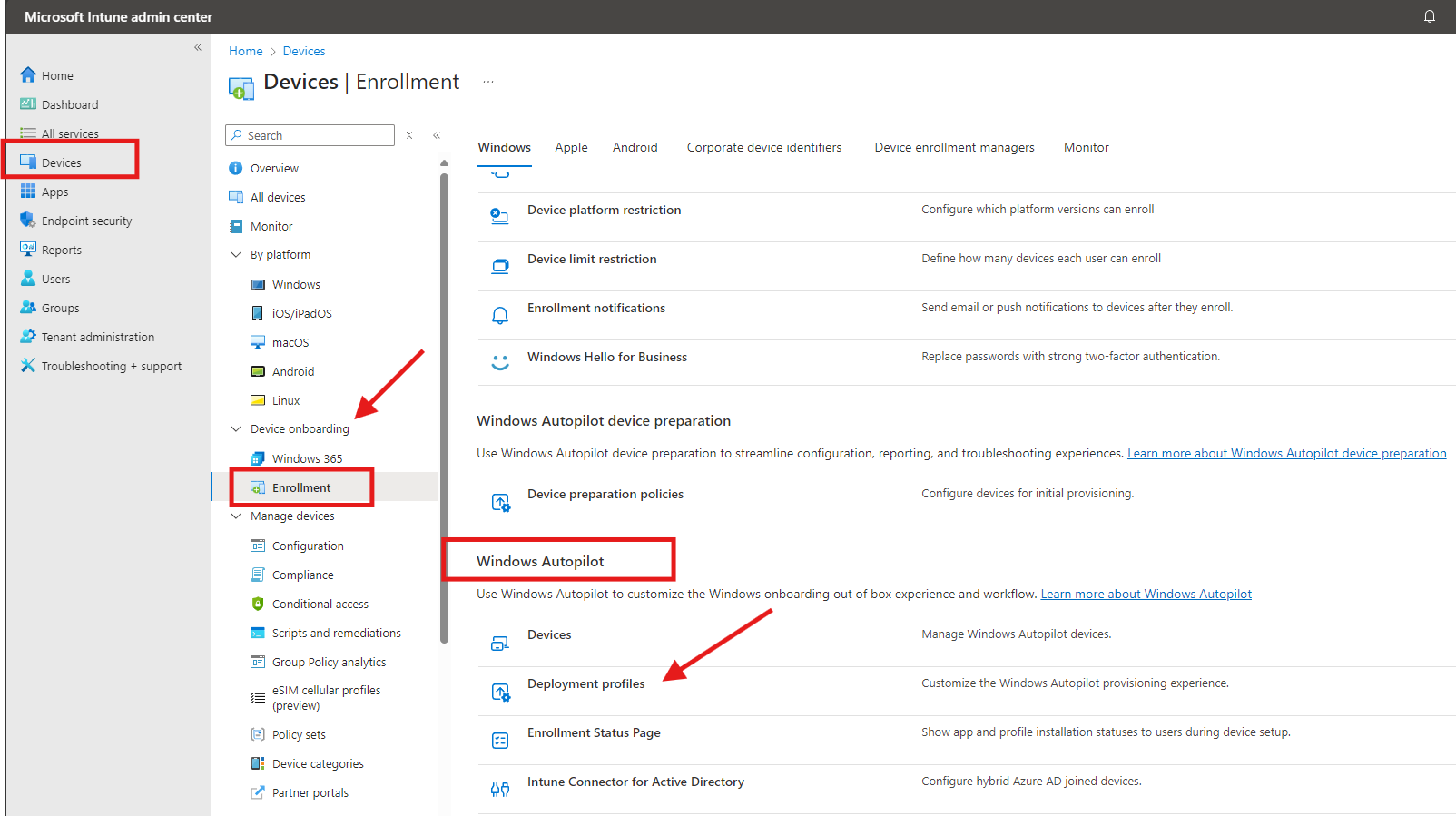 Windows Autopilot Deployment Profile.