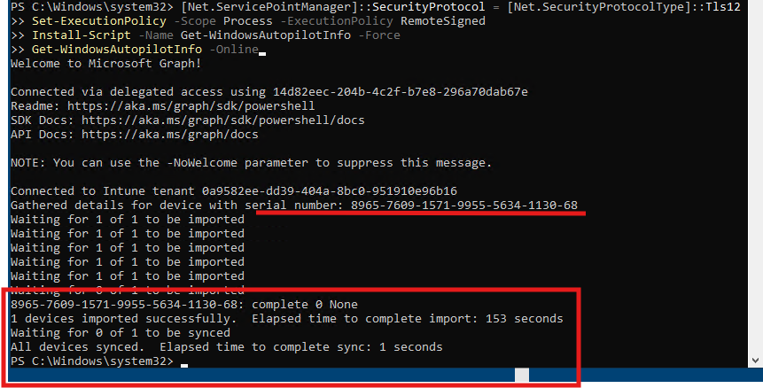 Windows-Autopilot-Registration-PS-info