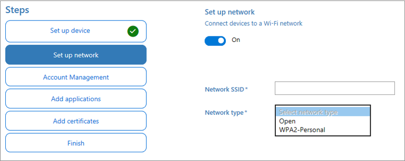 Bulk Enrollment Network settings