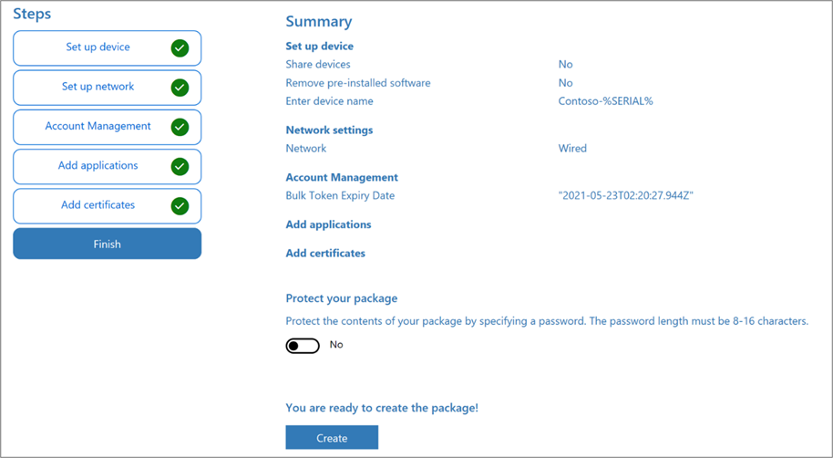 Bulk Enrollment Final Settings