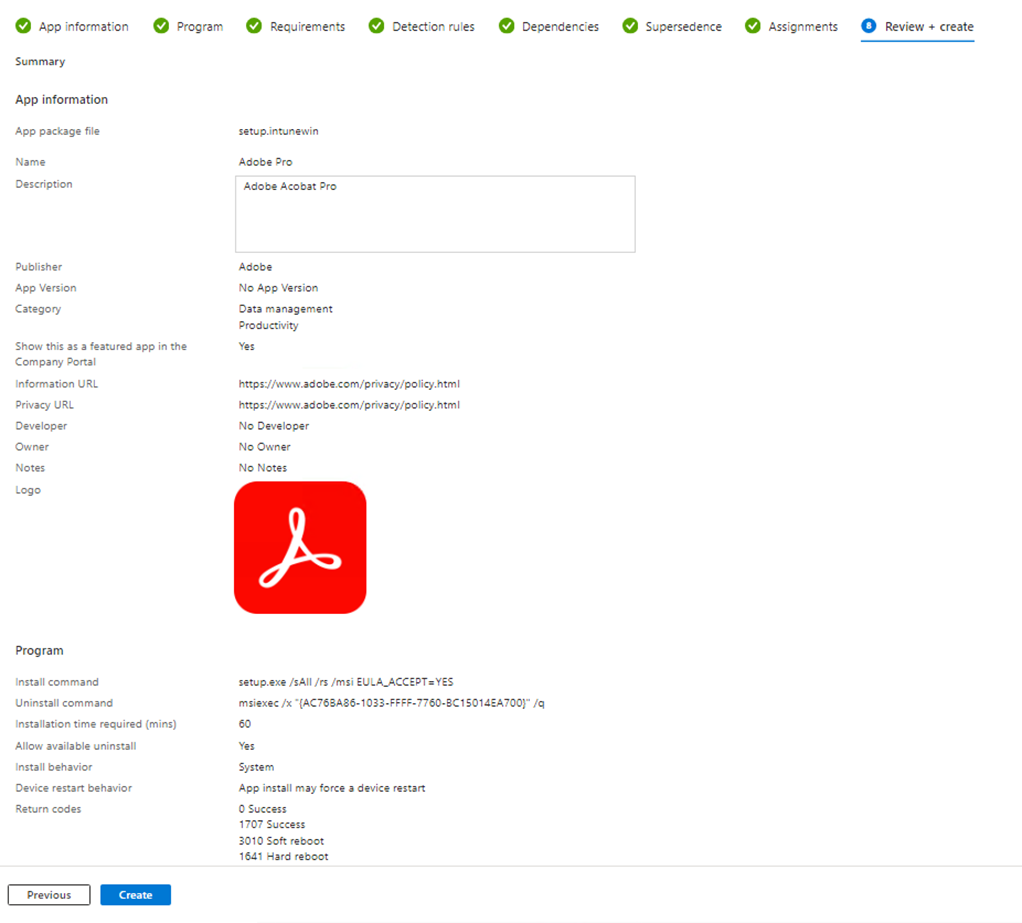 Review the Adobe Acrobat Pro app deployment