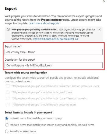 Export Microsoft 365 eDiscovery Case