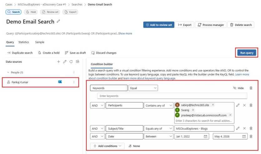 Microsoft 365 eDiscovery Search Query Filters