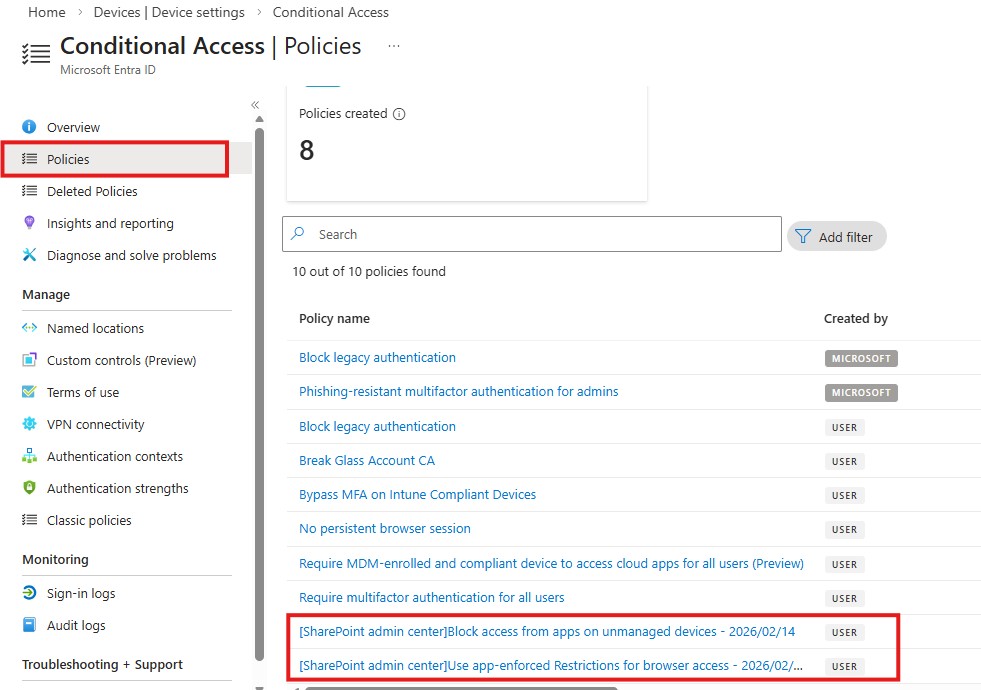 SharePoint Conditional Access Policy
