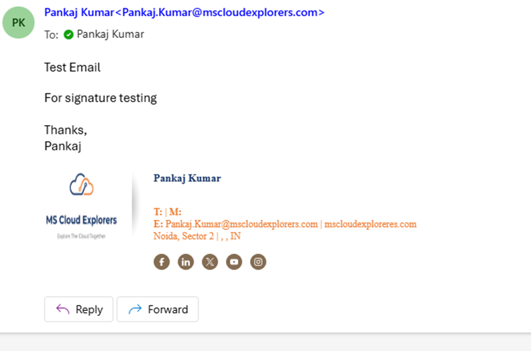 Email Signature Result
