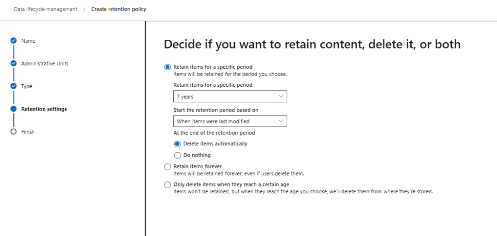 Data Retention Policy in Microsoft 365