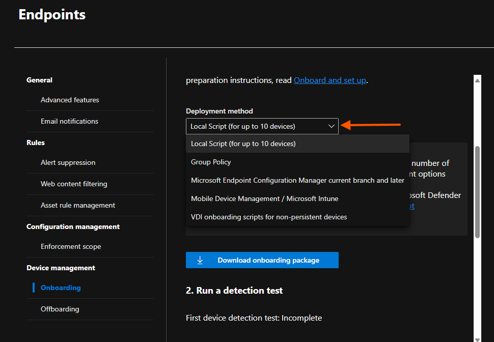 Onboard devices in Microsoft Defender for Endpoint