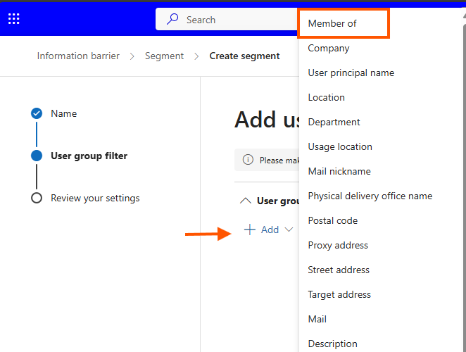 Microsoft Information Barrier Groups