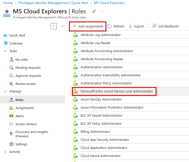 Privileged Identity Management roles