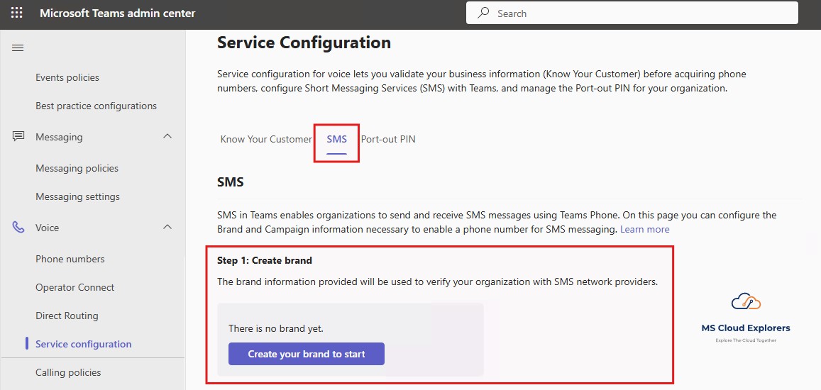 Microsoft Teams SMS for Calling Plans PSTN