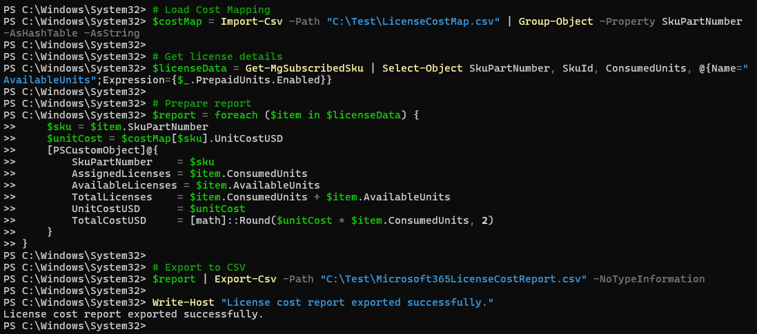 Export Microsoft 365 License usage report