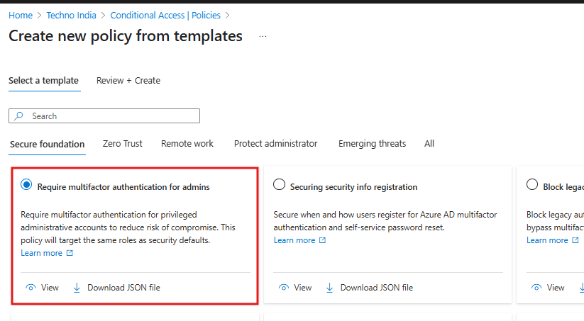 Conditional Access Policy for All Admins