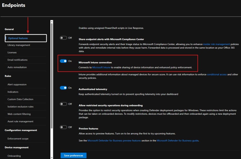 Microsoft Defender for Business integration with Microsoft Intune
