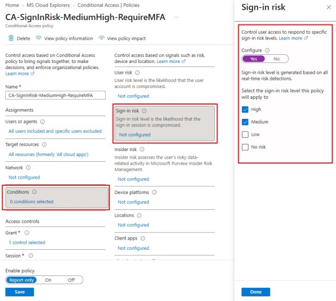 Microsoft Entra ID Identity Protection Sign-in Risk Conditional Access