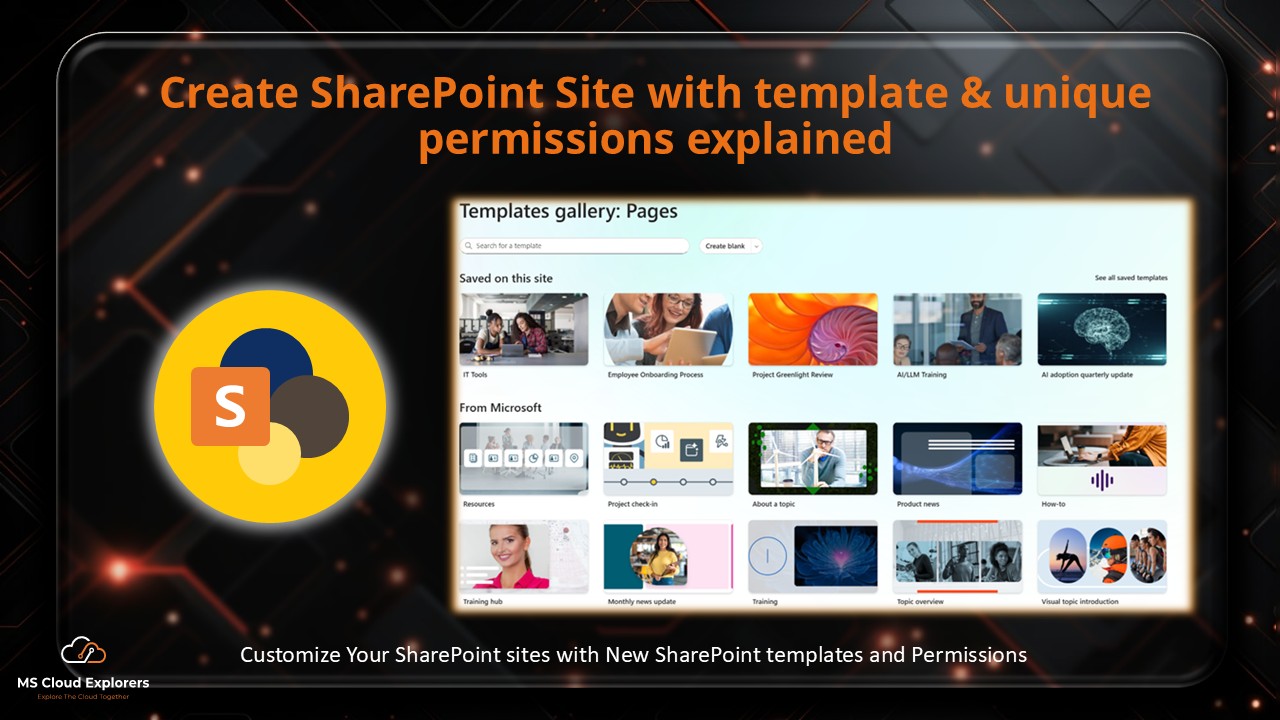 SharePoint Design with new templates and permissions