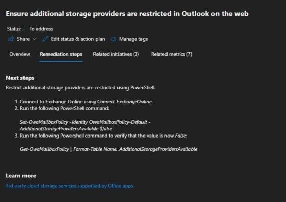 Security Recommendations and Remediations Steps
