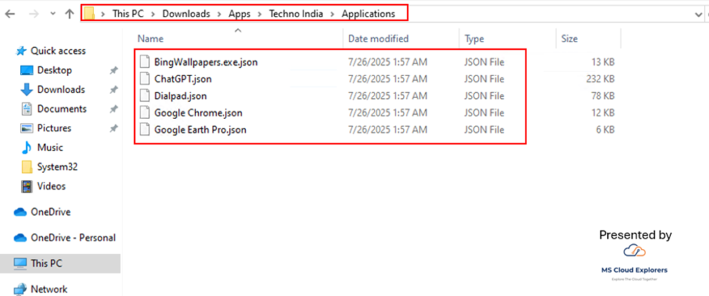 Verification Apps JSON files and Data
