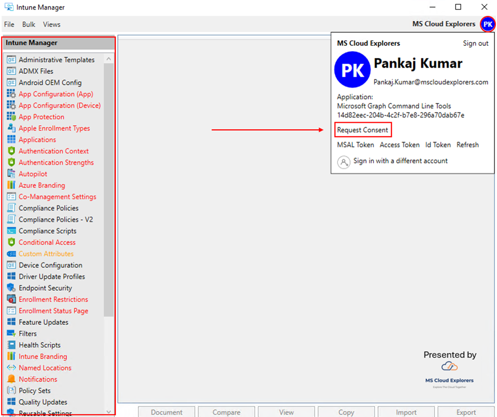 Request Consent for Setting up Intune Deployment Software