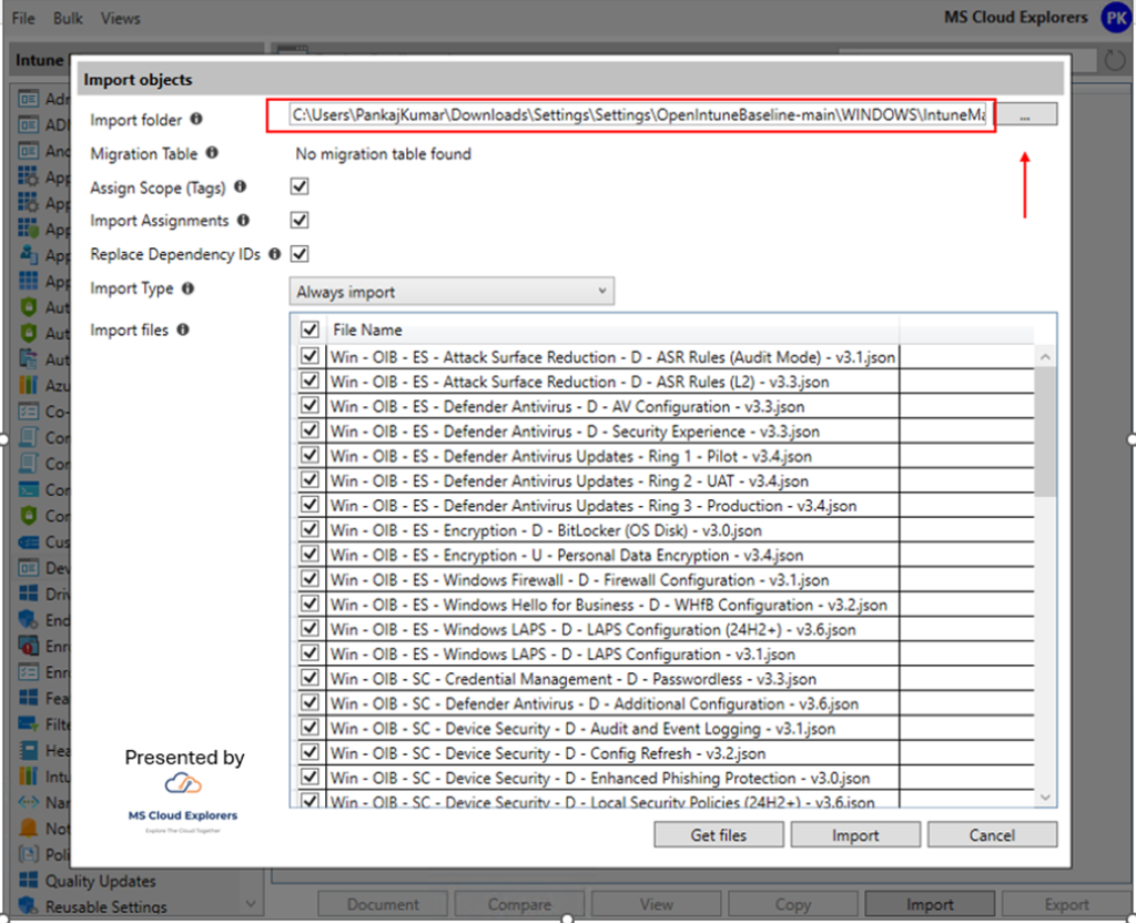 Setting up Intune configuration Profiles from Templates (JSON File)
