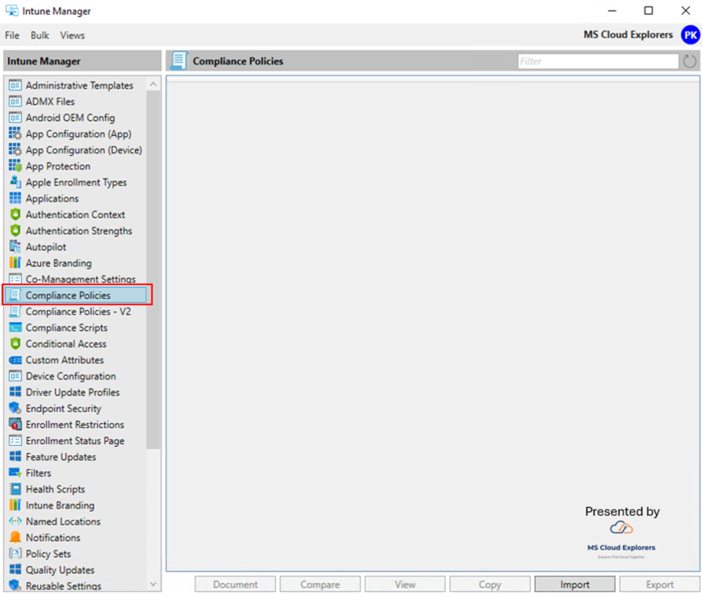 Setting up Intune Compliance Policies