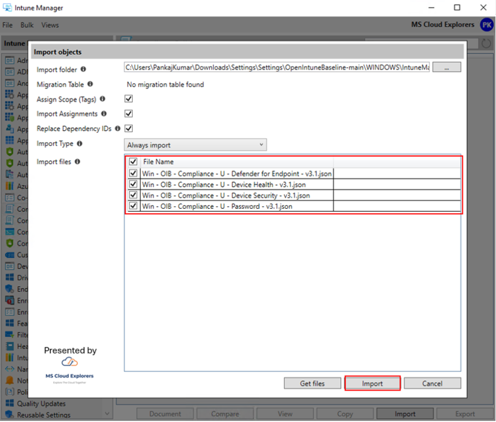 Verify which Compliance Policy import