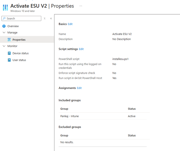Microsoft Extended Security Updates configuration