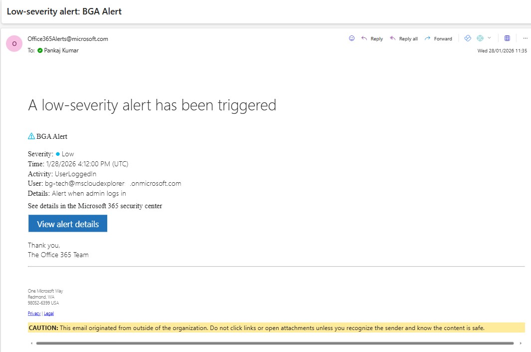 Breakglass Account login Alert