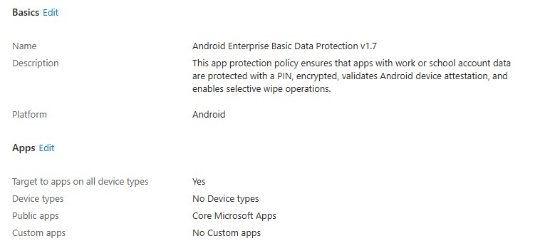 Basic App Protection Policy Configuration