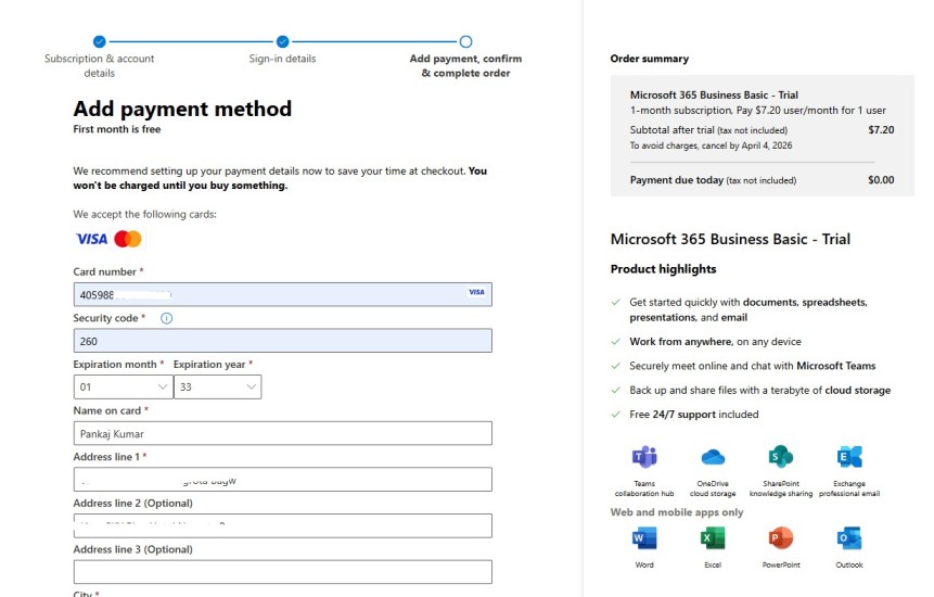 Create new Office 365 tenant
