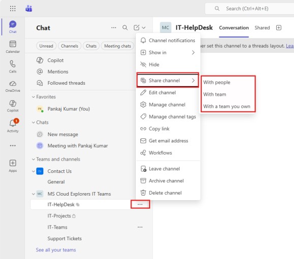 Add the members in Shared Channels
