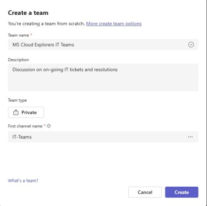 Microsoft Teams Channels Creation