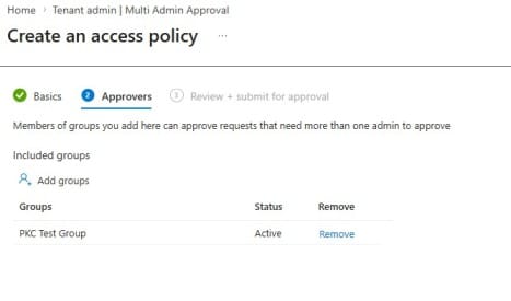 Multi Admin Approval Approvers Group
