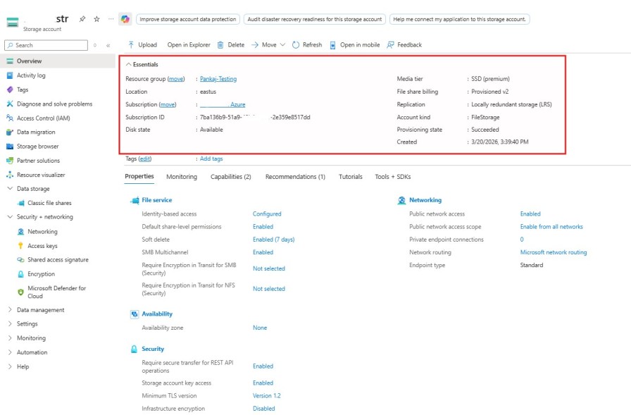 Azure Storage Account Overview