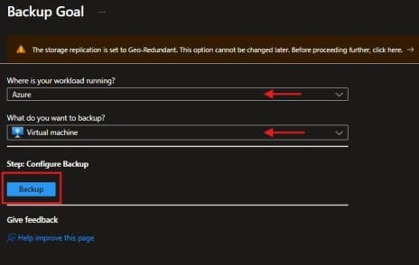 Azure Virtual Machine Backup Configuration 2