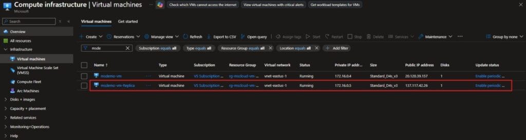 Azure Virtual Machine Restored Successfully