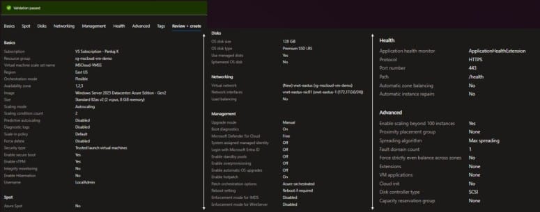 Azure Virtual Machine Scale Sets Complete Configuration