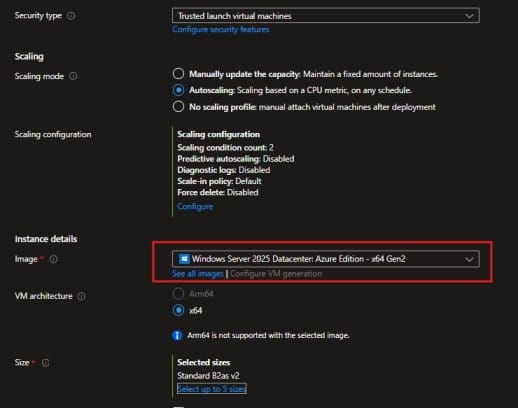 Azure Virtual Machine Scale Sets Configuration 2