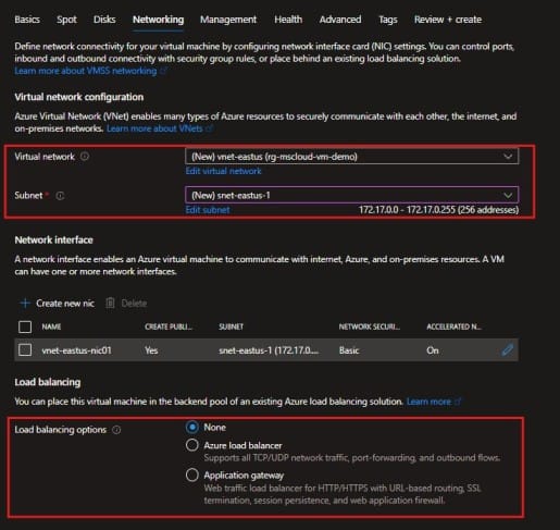 Azure Virtual Machine Scale Sets Networking Configuration