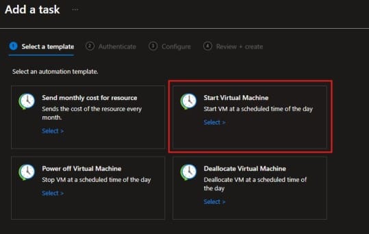 Create an Auto Turn On Task from VM Automation Tasks 1