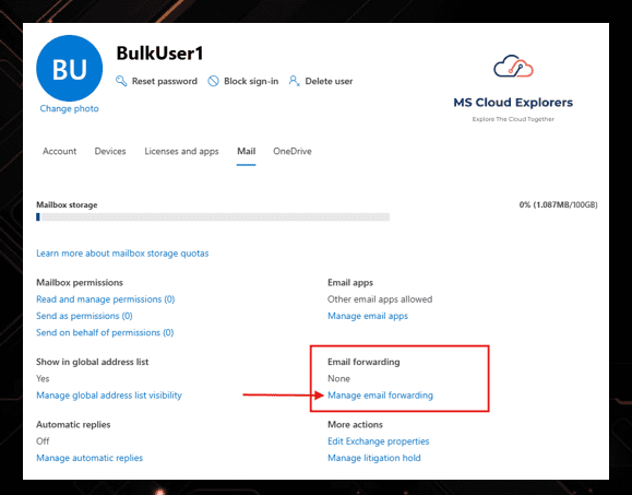 Recover a Hacked Microsoft Account - Email Forwarding