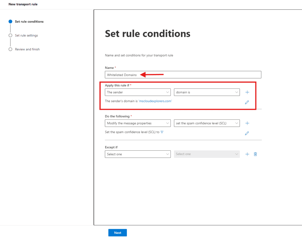 Microsoft Exchange Mail flow rules