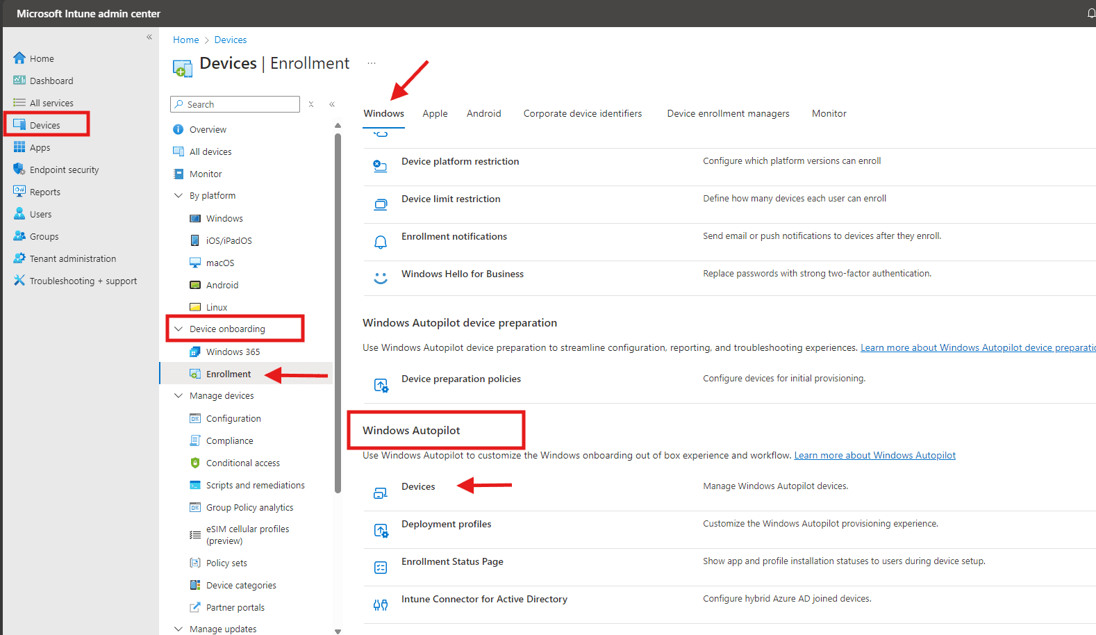 Windows Autopilot Import Devices.