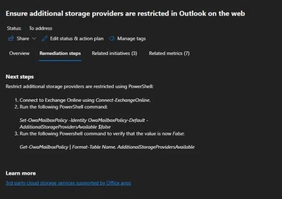 Security Recommendations and Remediations Steps