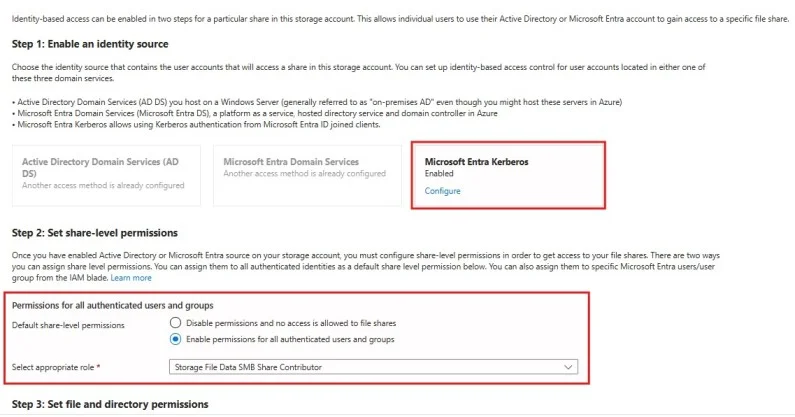 Azure Files Share Configuration