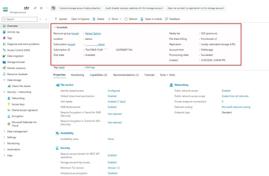 Azure Storage Account Overview