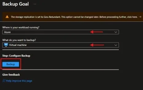 Azure Virtual Machine Backup Configuration 2