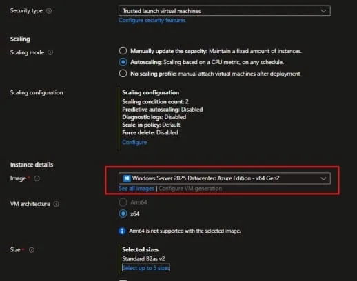Azure Virtual Machine Scale Sets Configuration 2