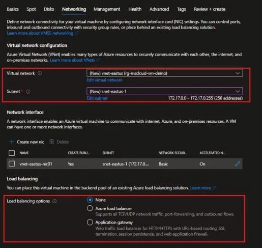 Azure Virtual Machine Scale Sets Networking Configuration